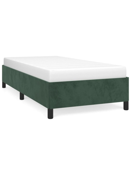 Rám postele bez matrace tmavě zelená 90 x 200 cm samet