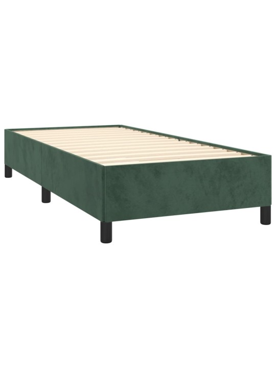 Rám postele bez matrace tmavě zelená 90 x 200 cm samet