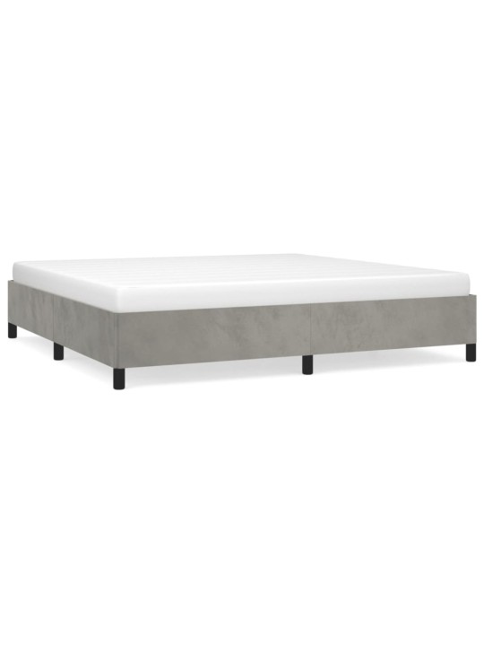 Rám postele bez matrace světle šedý 200 x 200 cm samet