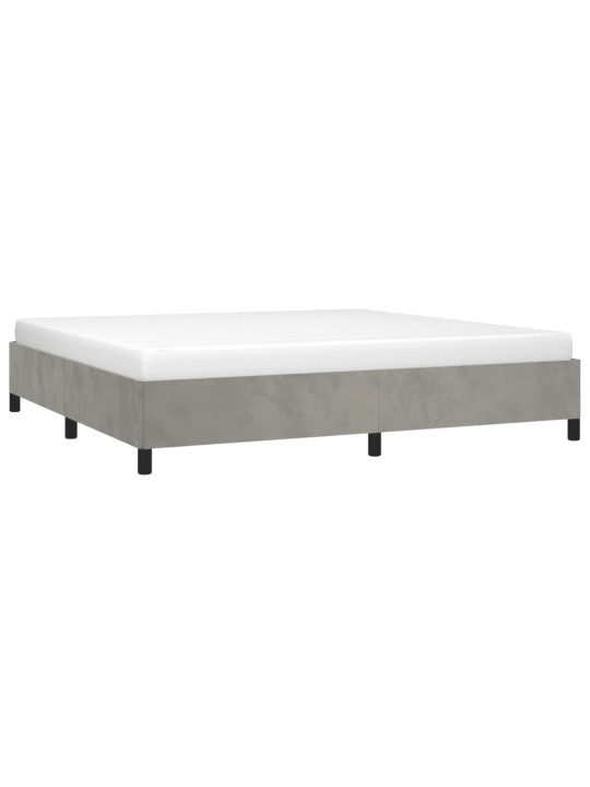 Rám postele bez matrace světle šedý 200 x 200 cm samet