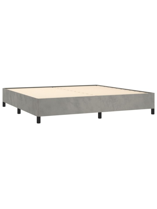 Rám postele bez matrace světle šedý 200 x 200 cm samet
