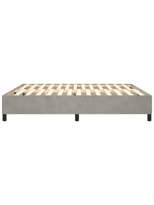 Rám postele bez matrace světle šedý 200 x 200 cm samet