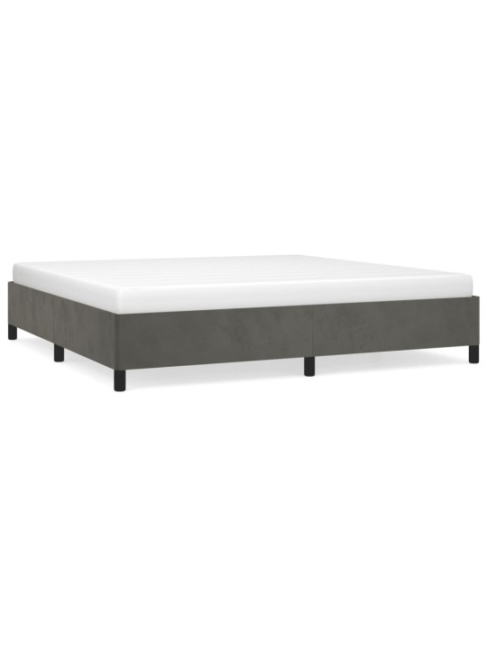 Rám postele bez matrace tmavě šedý 200 x 200 cm samet