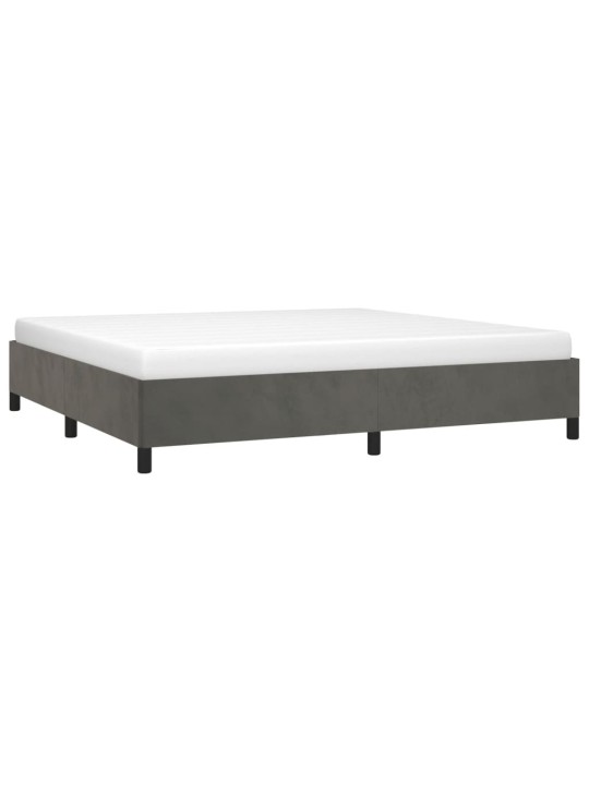 Rám postele bez matrace tmavě šedý 200 x 200 cm samet