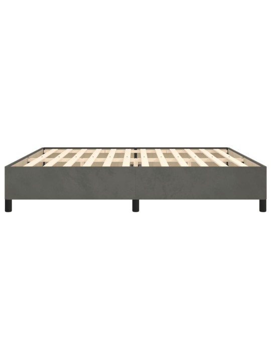 Rám postele bez matrace tmavě šedý 200 x 200 cm samet