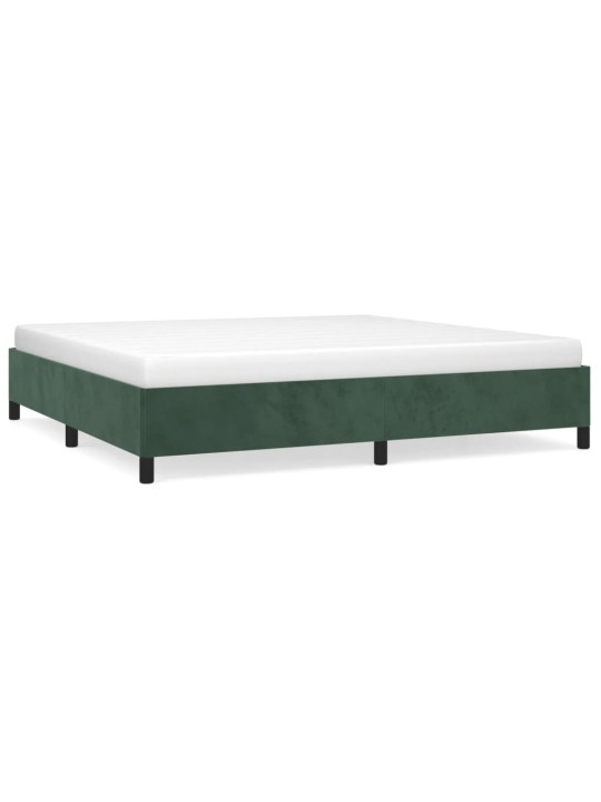 Rám postele bez matrace tmavě zelená 200 x 200 cm samet