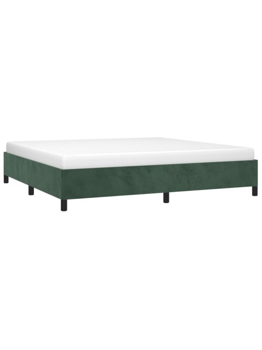 Rám postele bez matrace tmavě zelená 200 x 200 cm samet