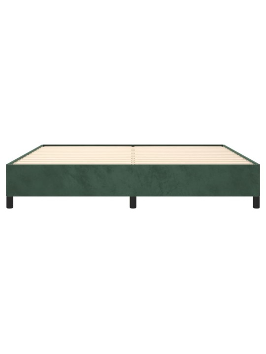 Rám postele bez matrace tmavě zelená 200 x 200 cm samet