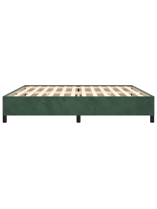 Rám postele bez matrace tmavě zelená 200 x 200 cm samet