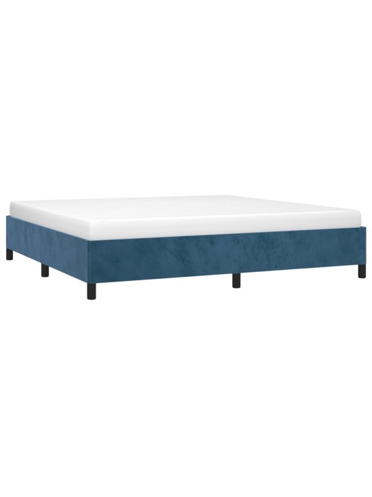 Rám postele bez matrace tmavě modrý 200x200 cm samet