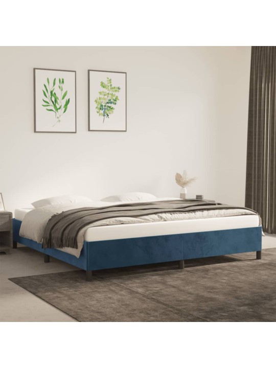 Rám postele bez matrace tmavě modrý 200x200 cm samet