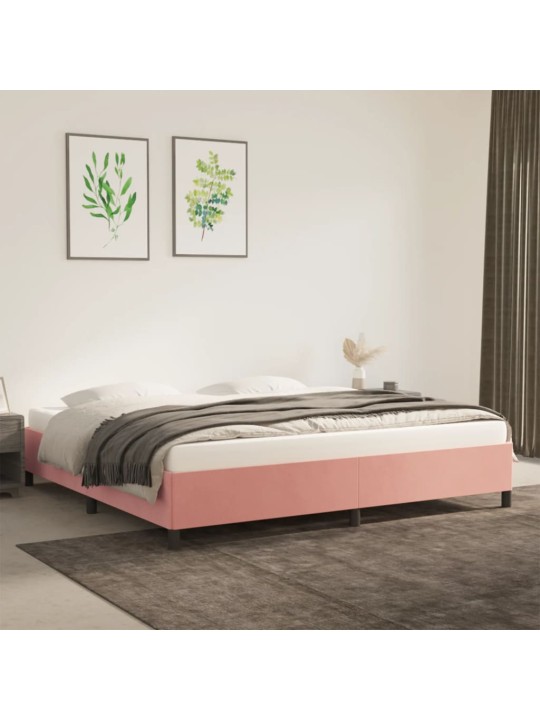 Rám postele růžový 200 x 200 cm samet