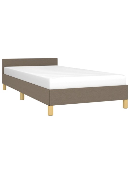 Rám postele s čelem bez matrace taupe 80x200 cm textil