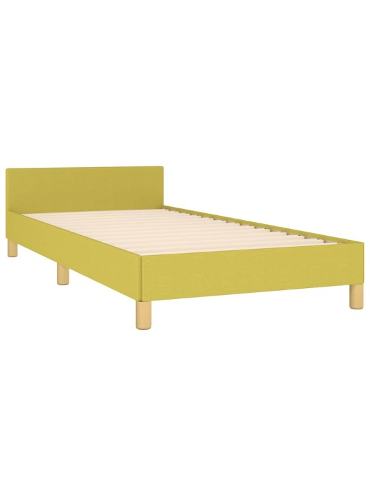 Rám postele s čelem bez matrace zelený 80 x 200 cm textil