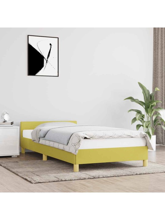 Rám postele s čelem bez matrace zelený 80 x 200 cm textil