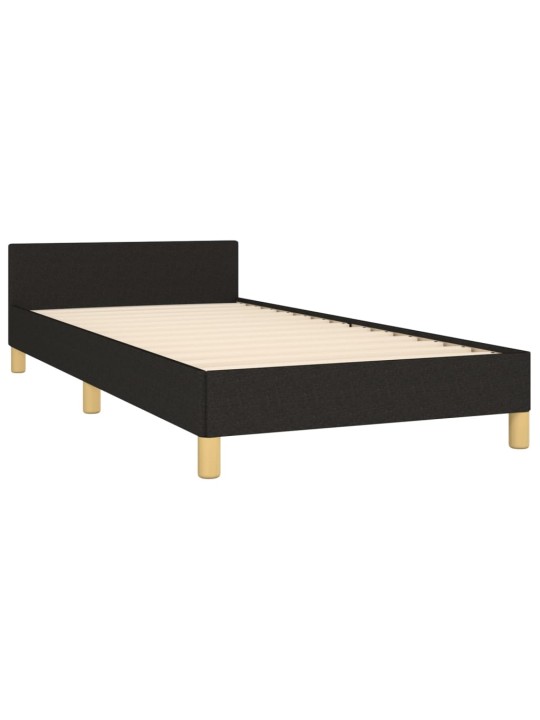 Rám postele s čelem bez matrace černý 90x190 cm textil