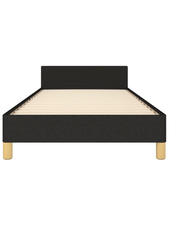 Rám postele s čelem bez matrace černý 90x190 cm textil