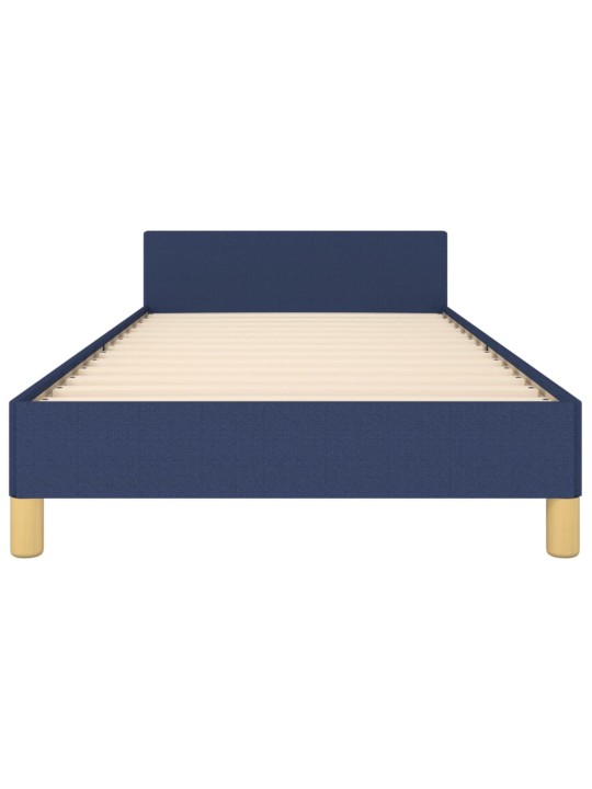 Rám postele s čelem bez matrace modrý 90x190 cm textil