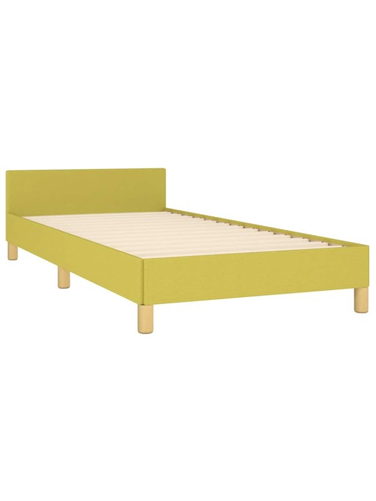 Rám postele s čelem bez matrace zelený 90x190 cm textil