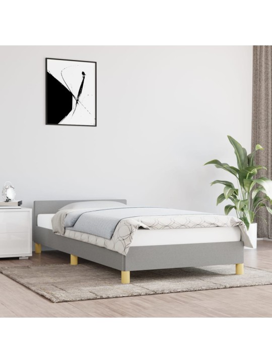 Rám postele bez matrace světle šedý 90 x 200 cm textil