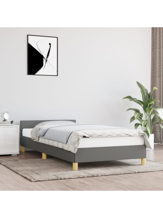Rám postele bez matrace tmavě šedý 90 x 200 cm textil
