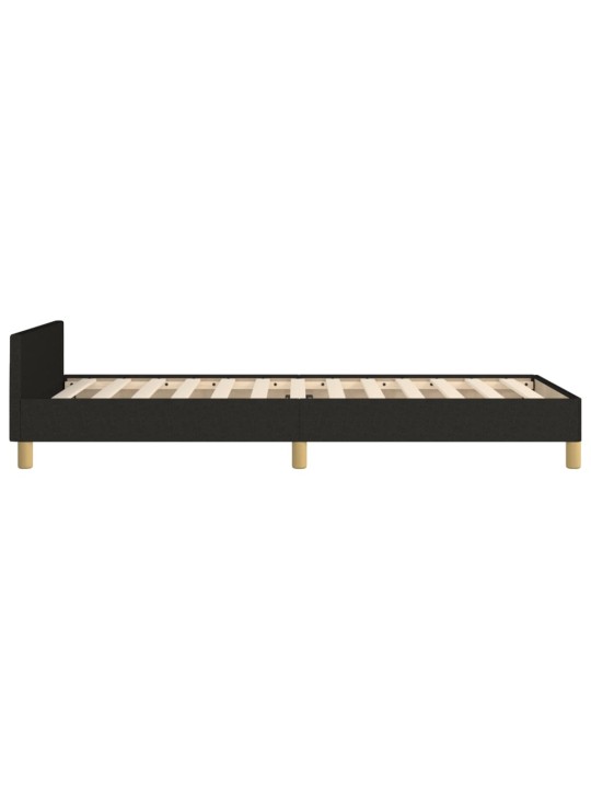 Rám postele s čelem bez matrace černý 90x200 cm textil