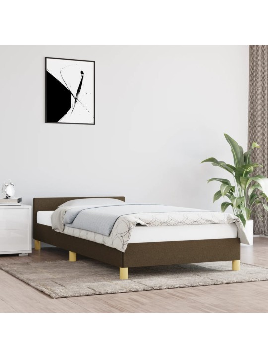 Rám postele bez matrace tmavě hnědý 90 x 200 cm textil