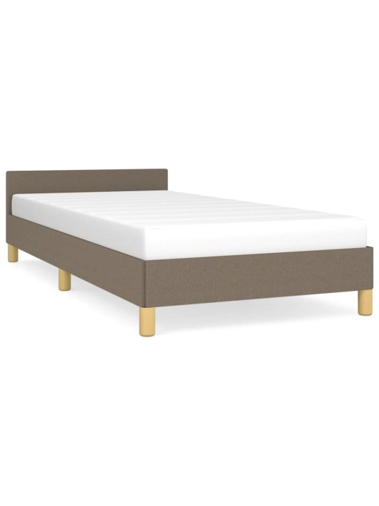 Rám postele s čelem bez matrace taupe 90x200 cm textil