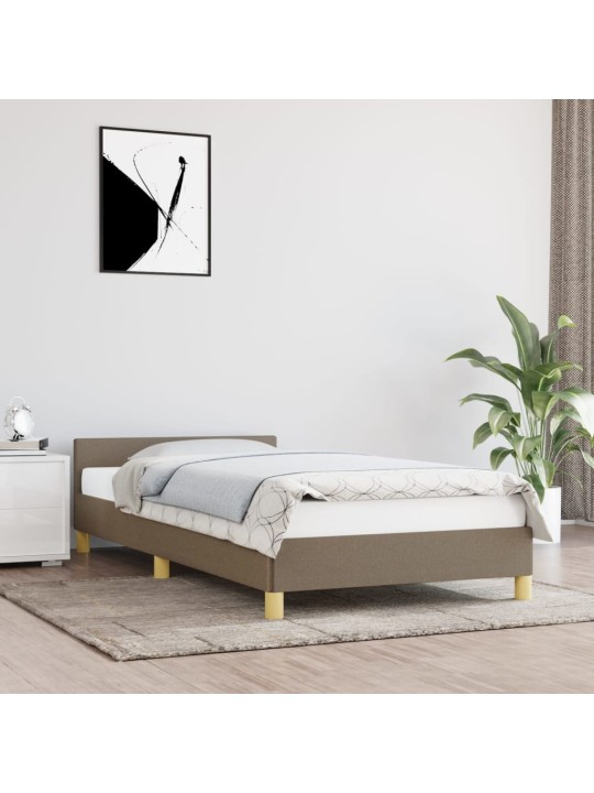 Rám postele s čelem bez matrace taupe 90x200 cm textil