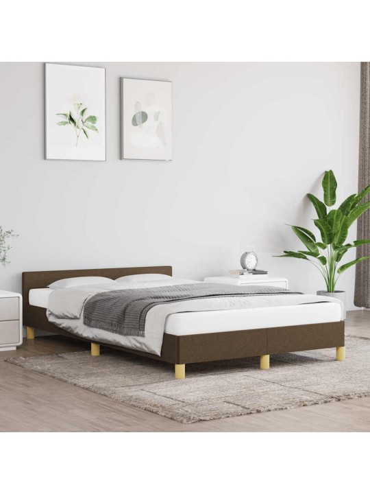 Rám postele bez matrace tmavě hnědá 120 x 200 cm textil