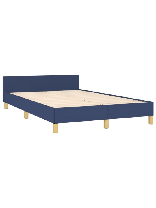 Rám postele s čelem bez matrace modrý 120x200 cm textil