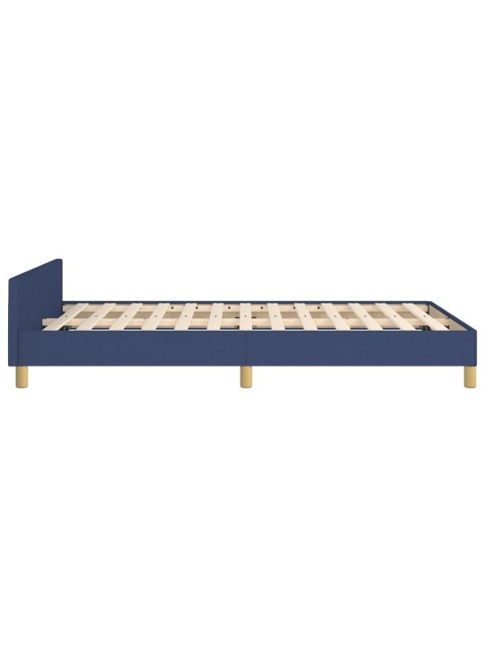Rám postele s čelem bez matrace modrý 120x200 cm textil