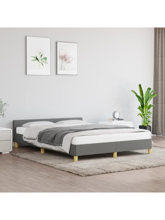Rám postele bez matrace tmavě šedý 140 x 190 cm textil