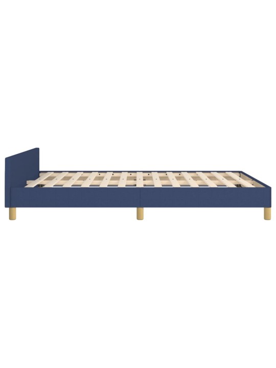 Rám postele s čelem bez matrace modrý 140 x 190 cm textil