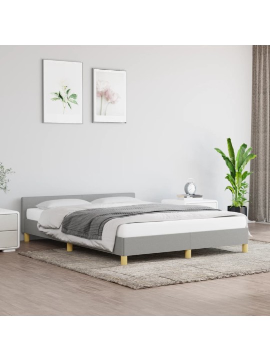 Rám postele bez matrace světle šedý 140 x 200 cm textil