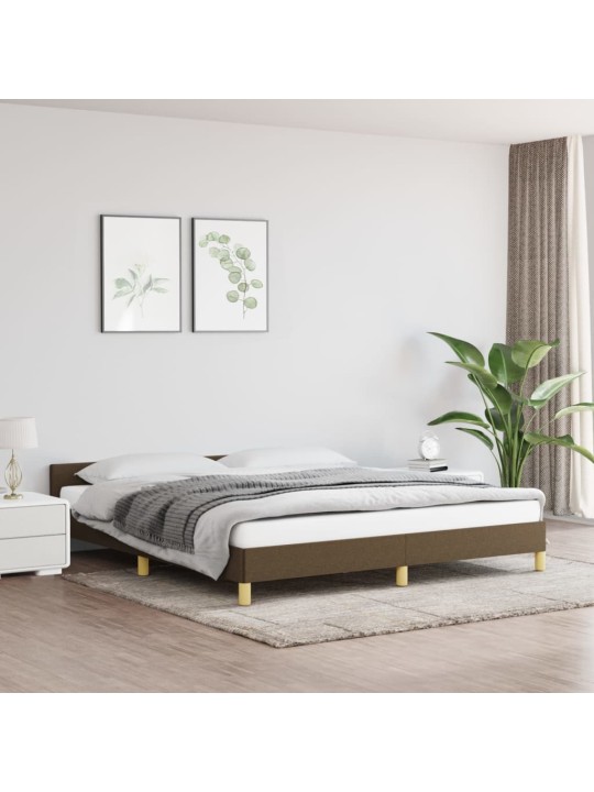 Rám postele bez matrace tmavě hnědý 160 x 200 cm textil
