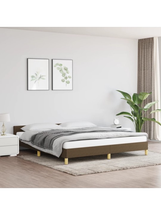 Rám postele bez matrace tmavě hnědý 180 x 200 cm textil