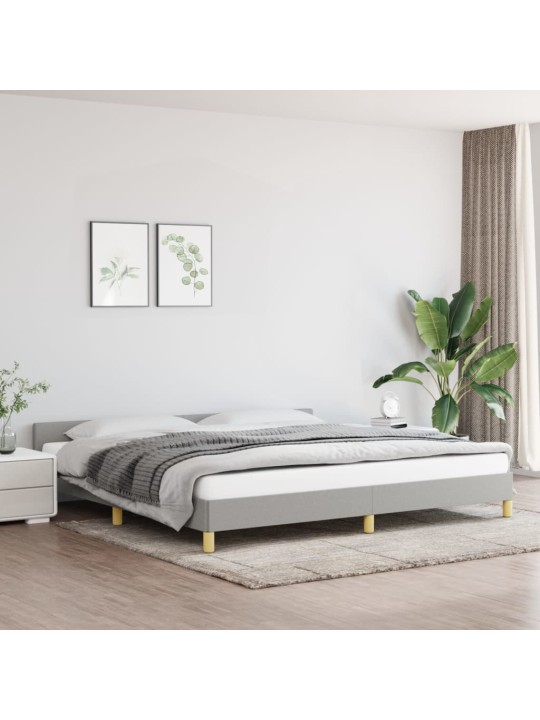 Rám postele bez matrace světle šedý 200 x 200 cm textil