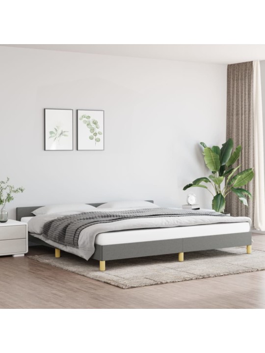 Rám postele bez matrace tmavě šedý 200 x 200 cm textil