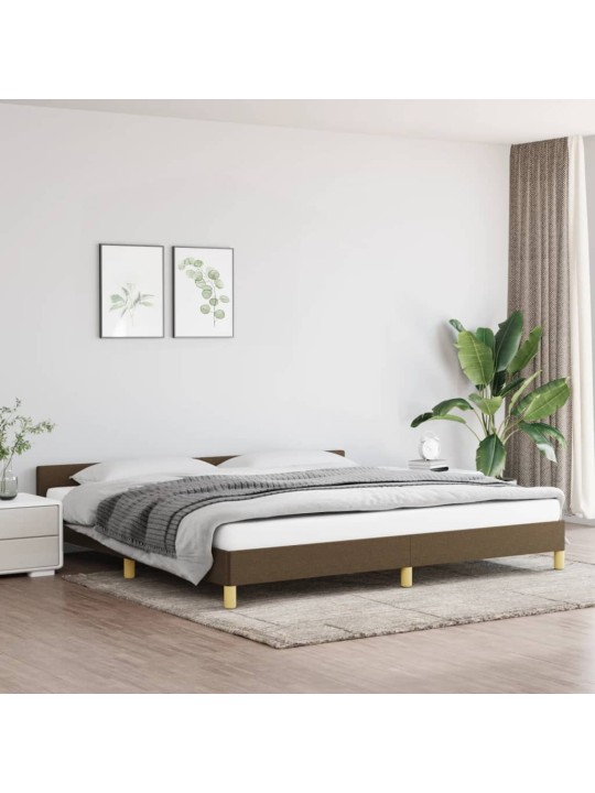 Rám postele bez matrace tmavě hnědý 200 x 200 cm textil