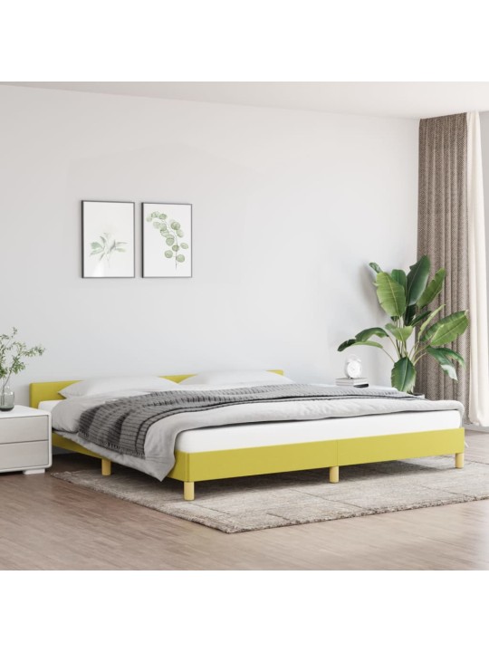Rám postele bez matrace zelený 200 x 200 cm textil