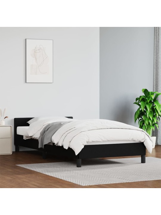 Rám postele s čelem bez matrace černý 80 x 200 cm