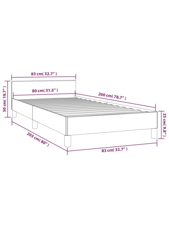 Rám postele s čelem bez matrace cappuccino 80x200 cm