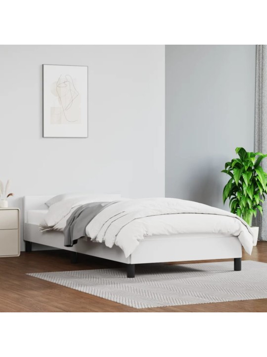 Rám postele s čelem bez matrace bílý 90x200 cm