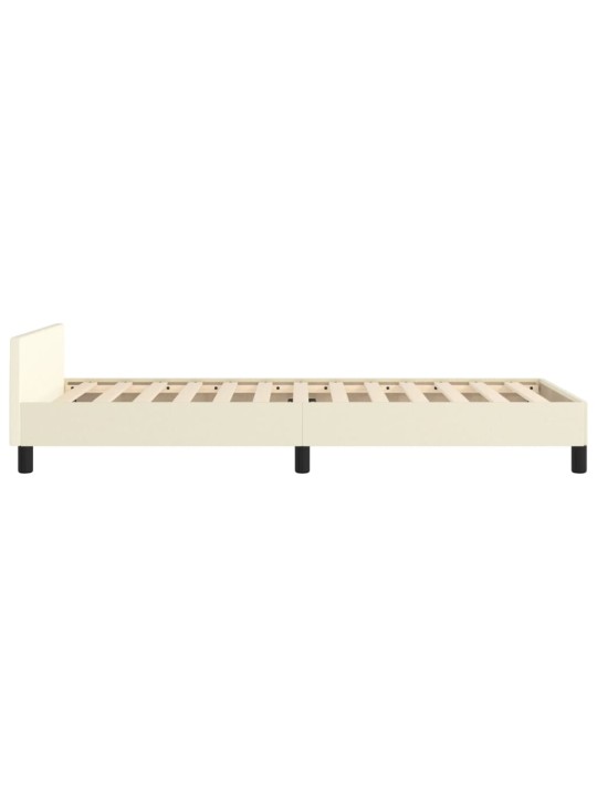 Rám postele s čelem bez matrace krémový 90x200 cm