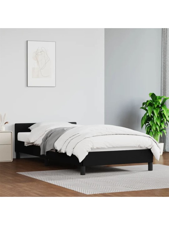 Rám postele s čelem bez matrace černý 100x200 cm