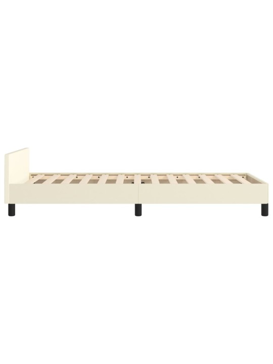 Rám postele s čelem bez matrace krémový 100x200 cm