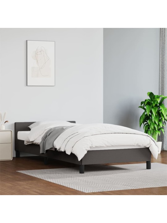 Rám postele s čelem bez matrace šedý 100x200 cm