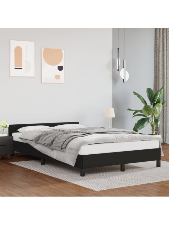 Rám postele s čelem bez matrace černý 120x200 cm