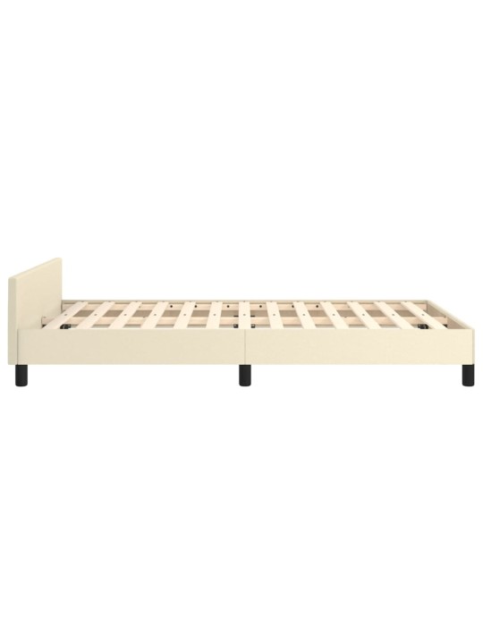 Rám postele s čelem bez matrace krémový 120x200 cm